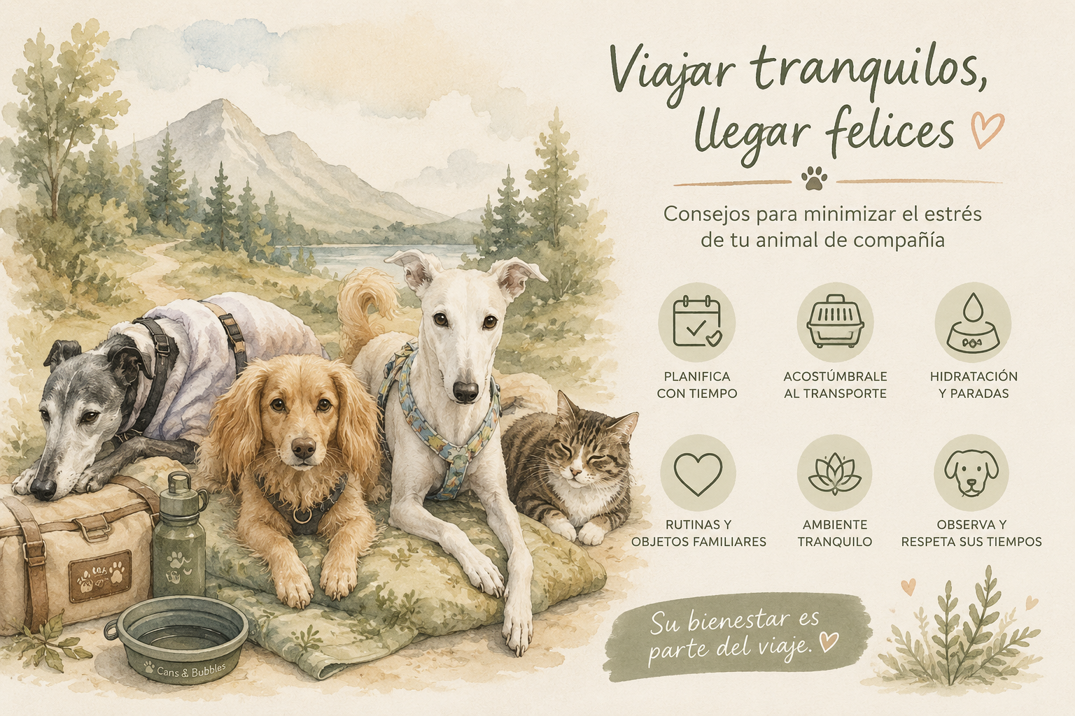 Viajar con tu animal en verano: consejos para reducir el estrés y disfrutar del camino